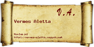 Vermes Aletta névjegykártya